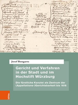 cover image of Gericht und Verfahren in der Stadt und im Hochstift Würzburg